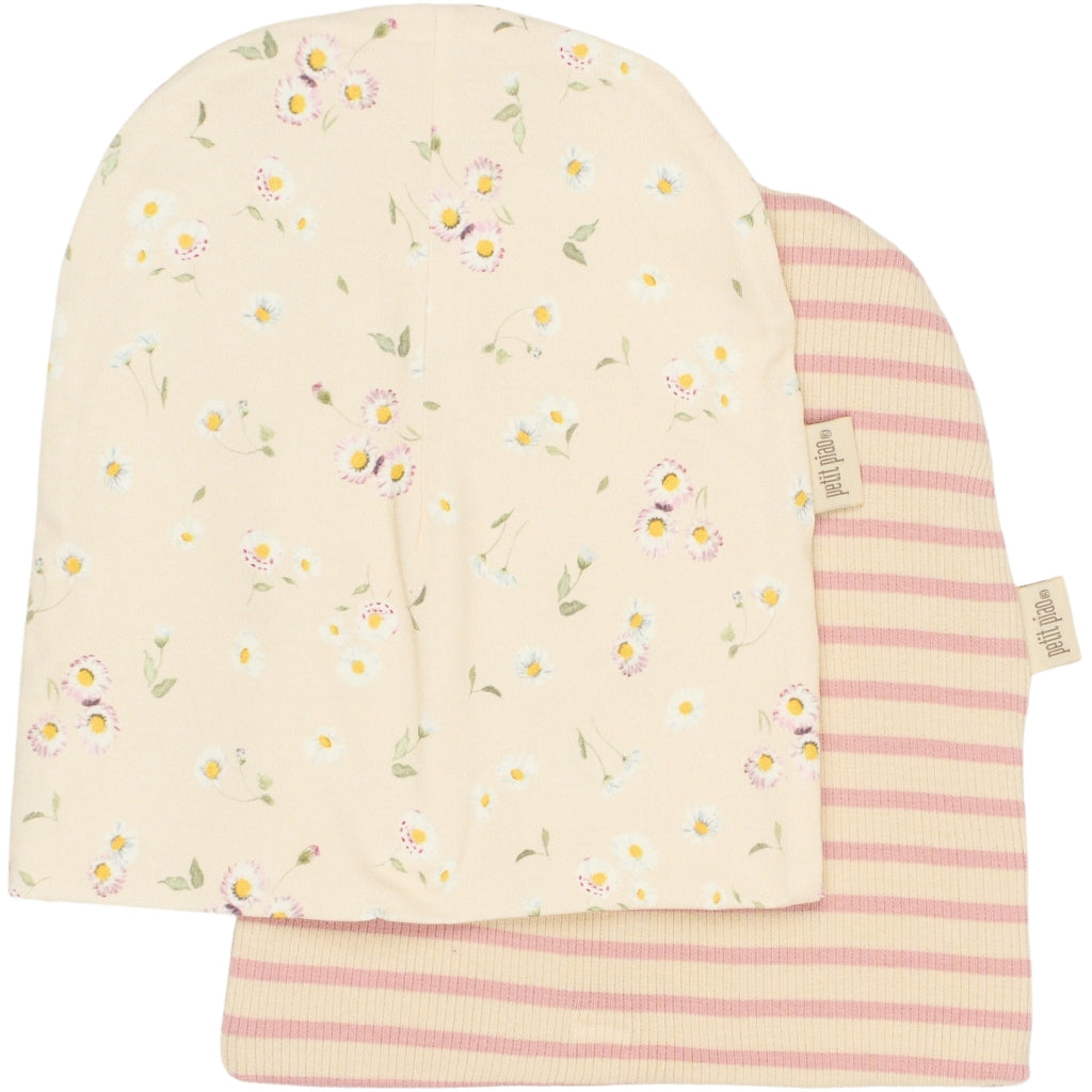 PETIT PIAO Beanie Hat 2 Pack Hats Bright Rose