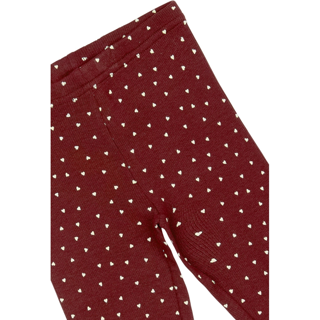PETIT PIAO Legging Modal Heart Leggings Dark Grape/White
