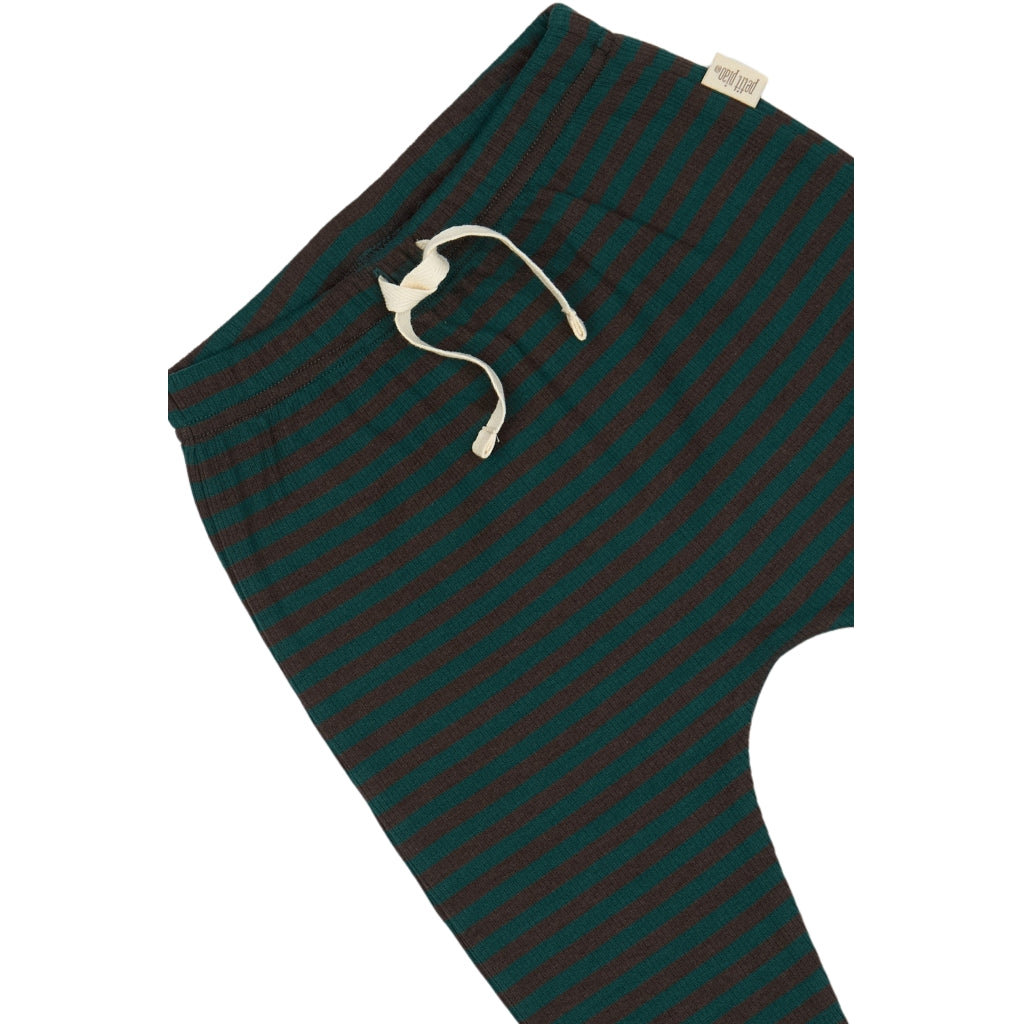 PETIT PIAO Pants Modal Striped Pants Dark sea/coffe bean