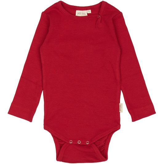 PETIT PIAO Body L/S Modal Bodystockings Jet Red