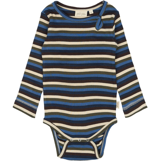 PETIT PIAO Body L/S Modal Multi Striped Bodystockings True navy multistripe