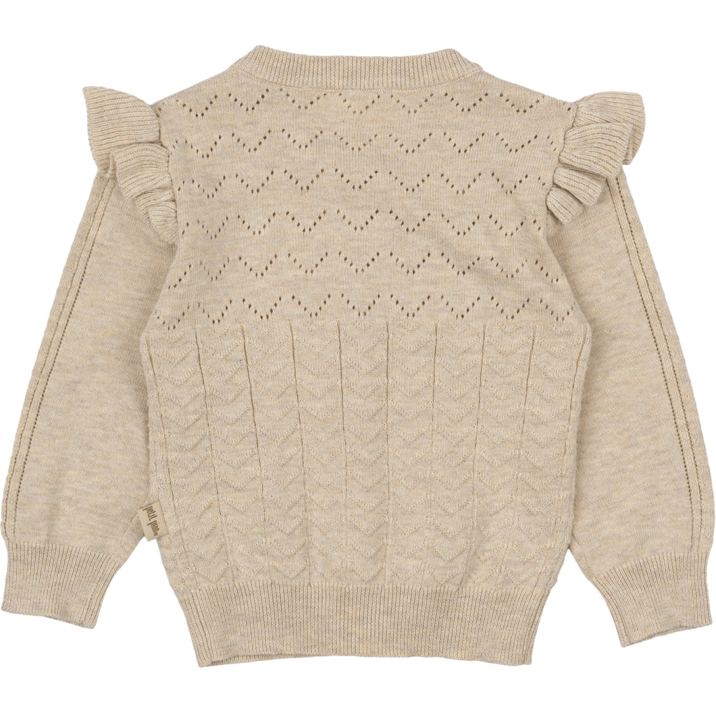PETIT PIAO Cardigan Knit Pattern Cardigan Light Sand