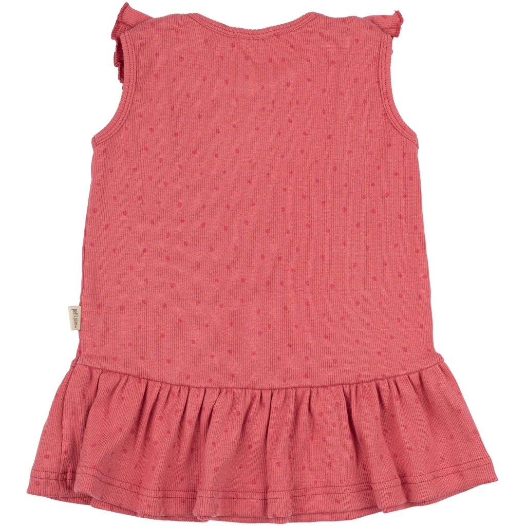 PETIT PIAO Dress L/S Modal Frill Dot Dress Light Berry