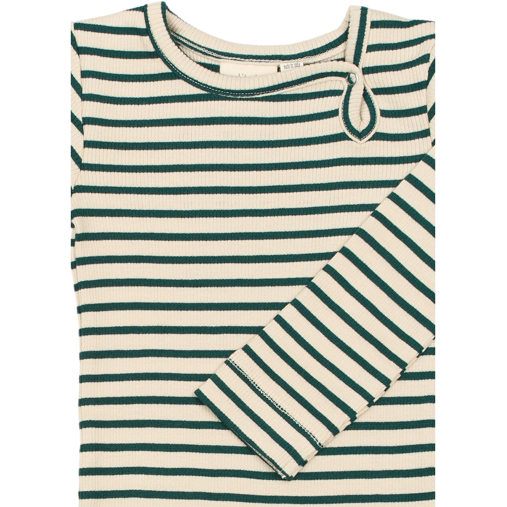 PETIT PIAO Jumpsuit L/S Modal Striped Jumpsuit Dark Sea/off white