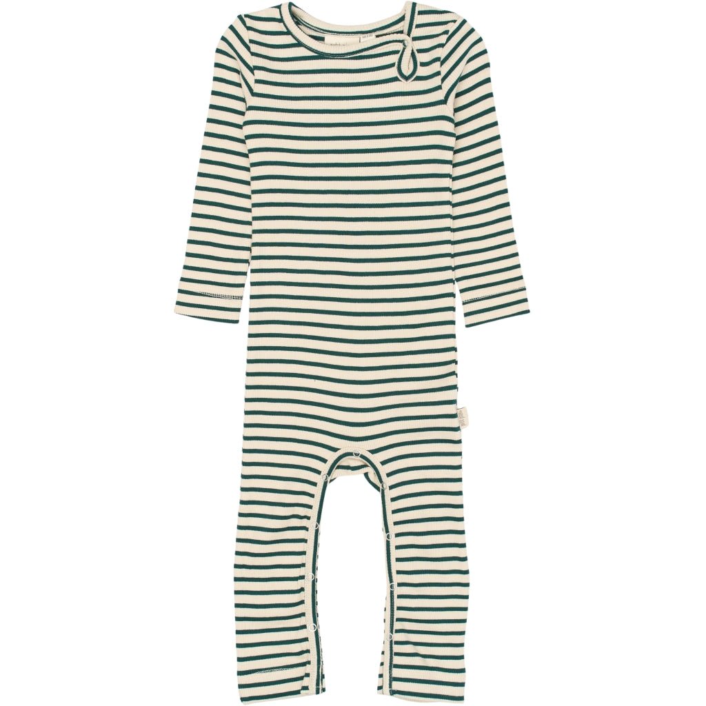 PETIT PIAO Jumpsuit L/S Modal Striped Jumpsuit Dark Sea/off white