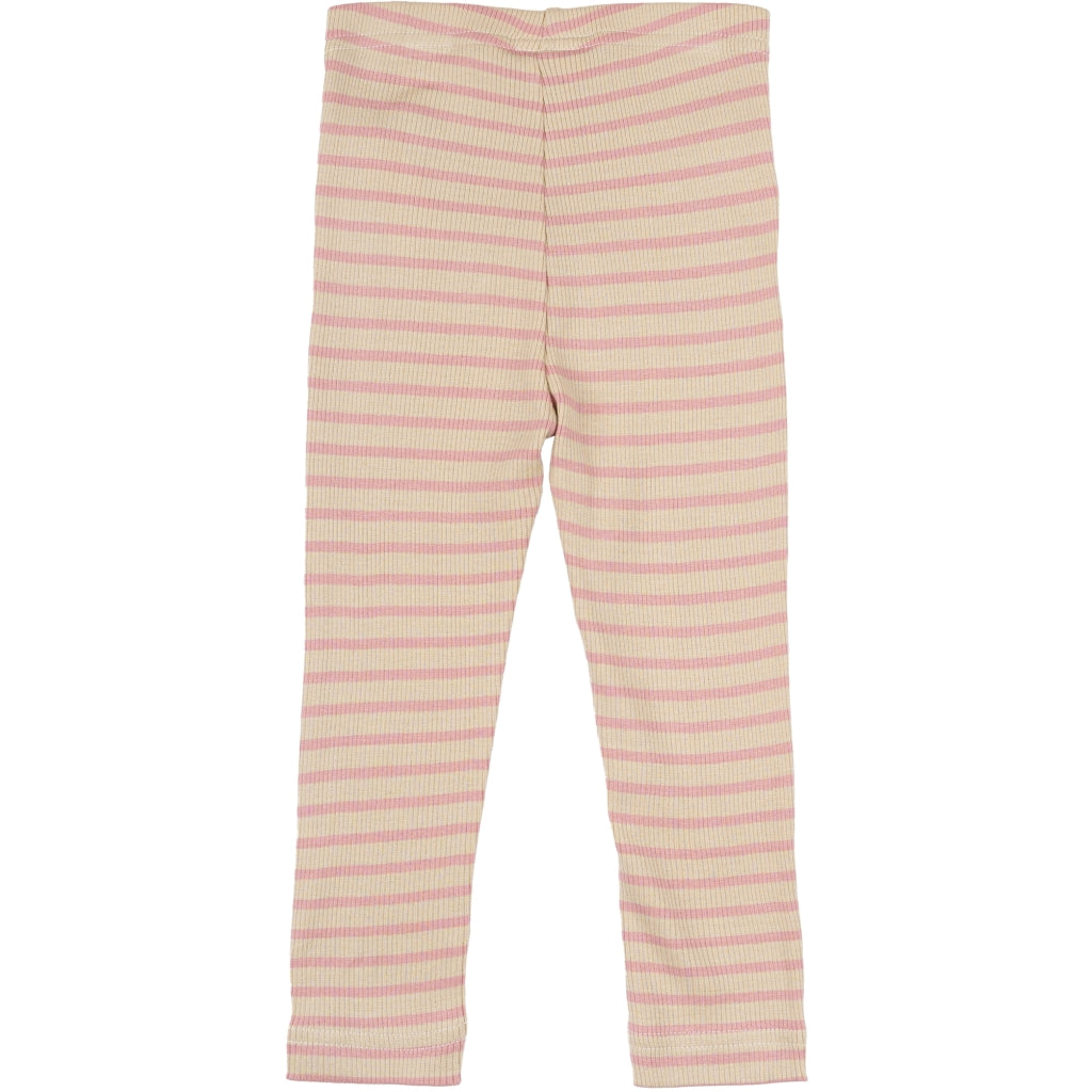 PETIT PIAO Legging Modal Striped Leggings Bright Rose/Dark Off White