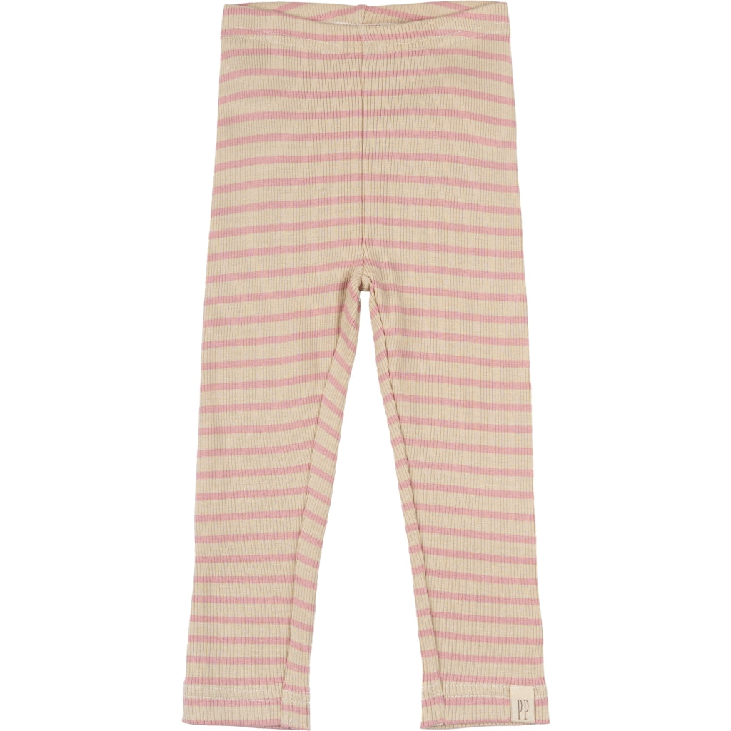 PETIT PIAO Legging Modal Striped Leggings Bright Rose/Dark Off White