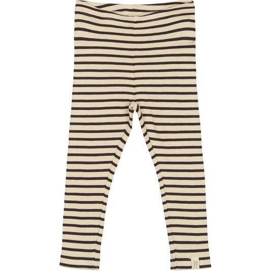 PETIT PIAO Legging Modal Striped Leggings Coffee bean/off white
