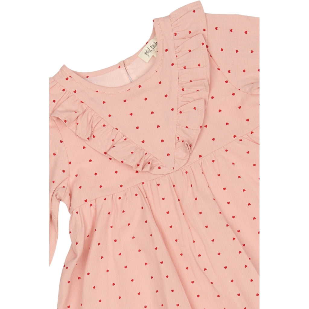PETIT PIAO PPDeva Dress LS Dress Pink heart