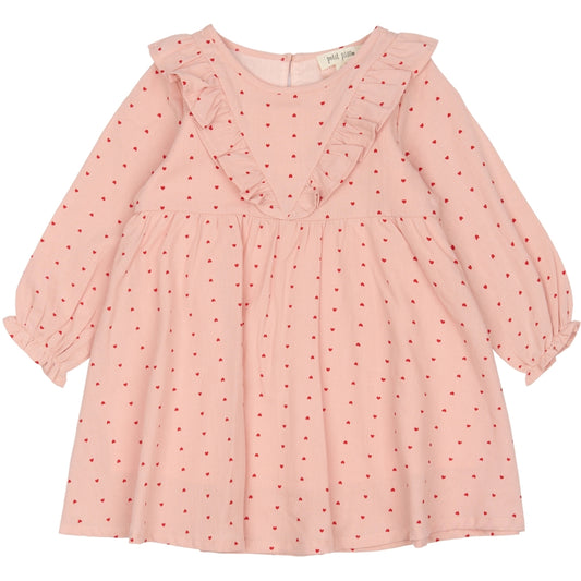 PETIT PIAO PPDeva Dress LS Dress Pink heart