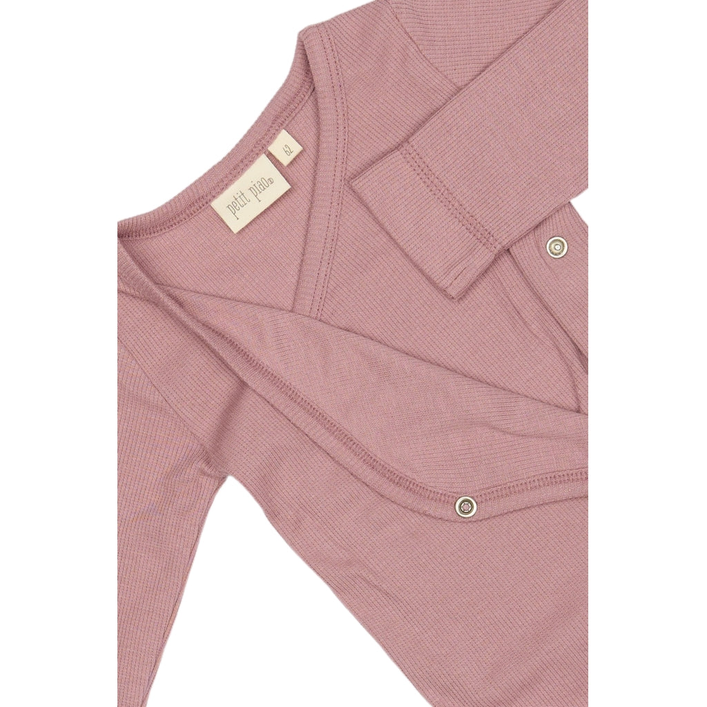 PETIT PIAO PPDi Body L/S fold over NB Bodystockings Nostalgic Rose
