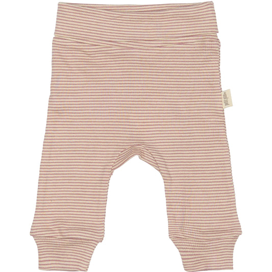 PETIT PIAO PPDian fold leggings stripe NB NOOS Leggings Nostalgic Rose/Dark Off White