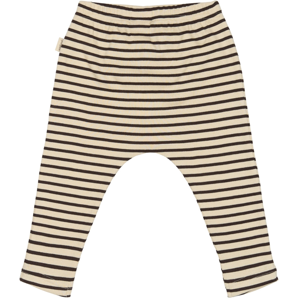 PETIT PIAO Pants Modal Striped Pants Coffee bean/off white