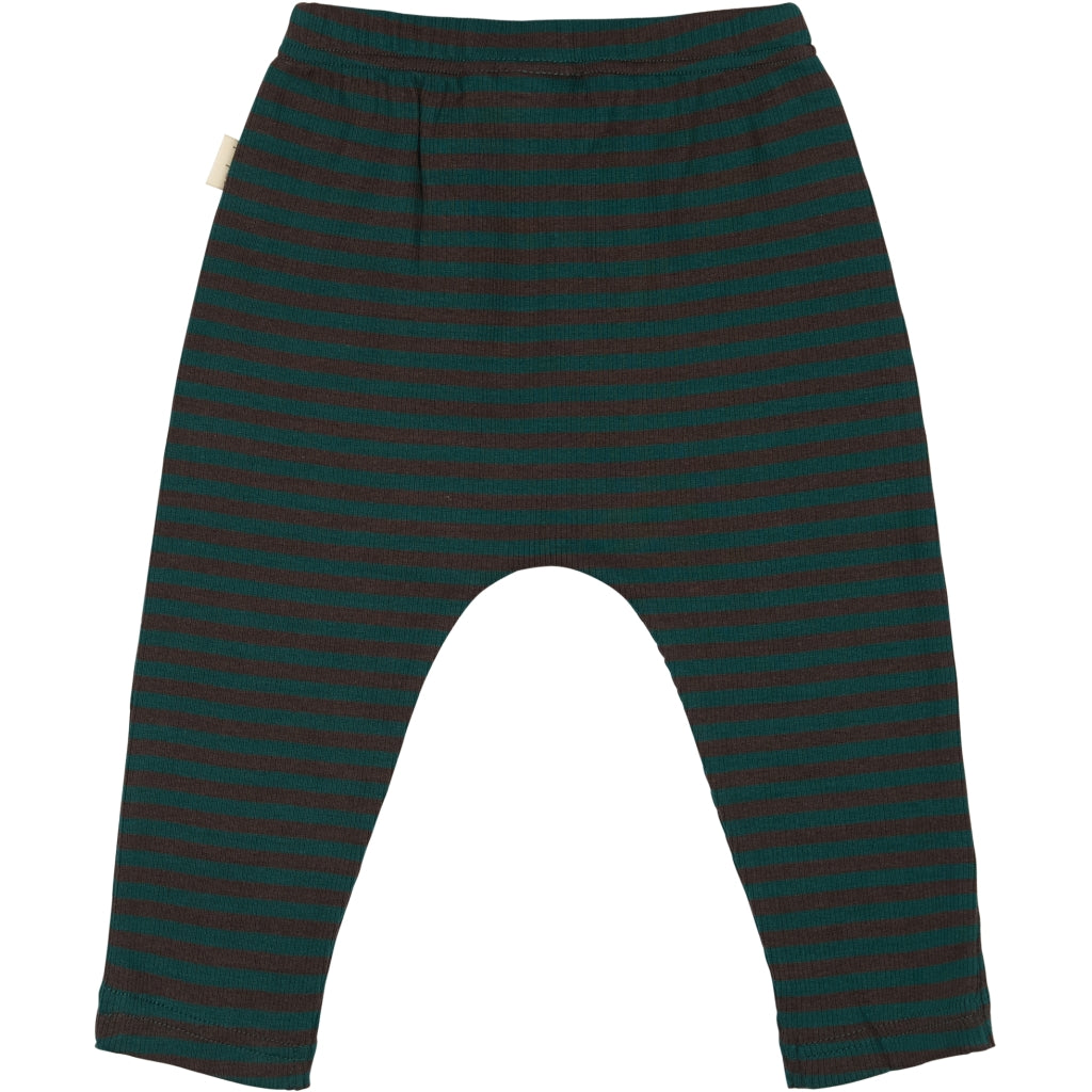 PETIT PIAO Pants Modal Striped Pants Dark sea/coffe bean