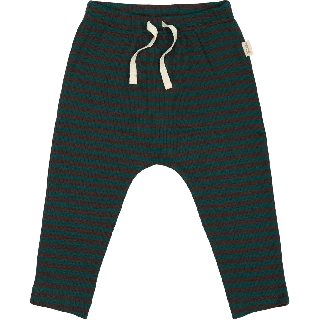 PETIT PIAO Pants Modal Striped Pants Dark sea/coffe bean