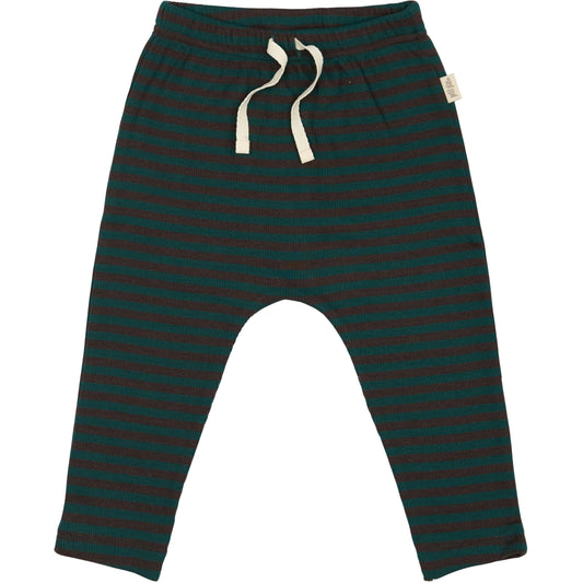 PETIT PIAO Pants Modal Striped Pants Dark sea/coffe bean