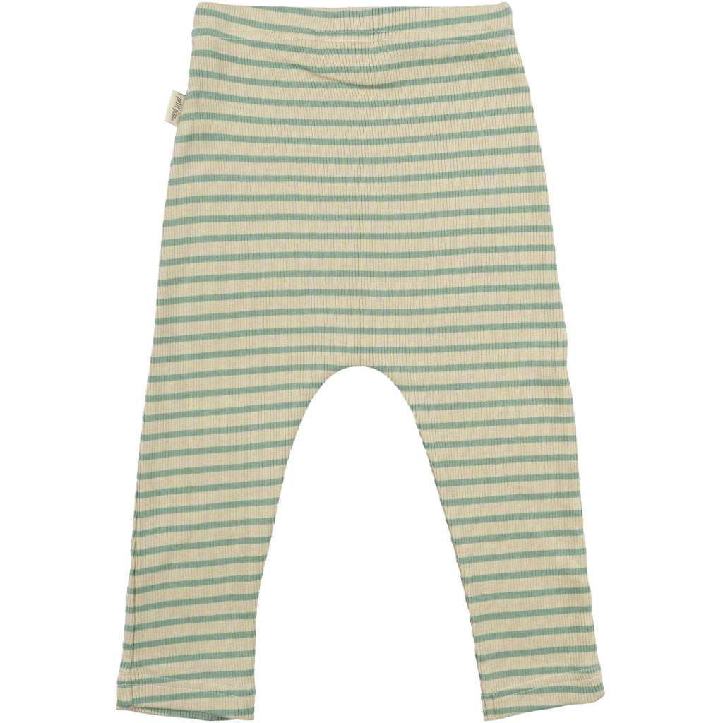 PETIT PIAO Pants Modal Striped Pants Granite Green/Dark Off White