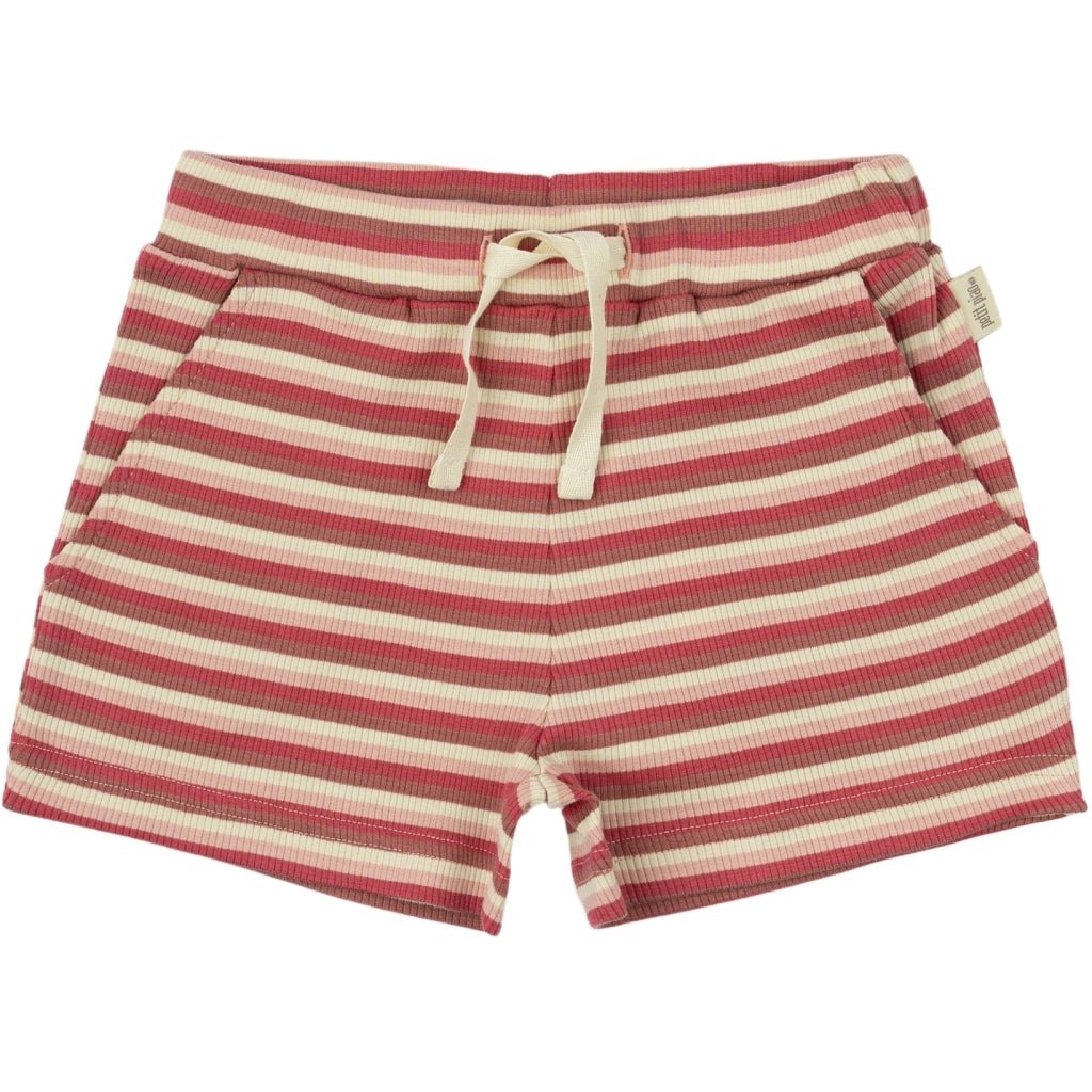 PETIT PIAO Shorts Modal Multi Striped Shorts Light Berry Multi Stripe