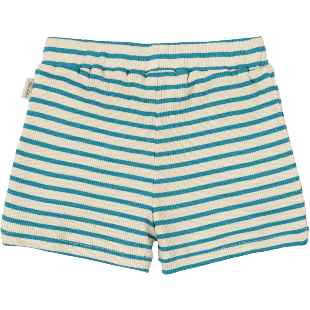 PETIT PIAO Shorts Modal Striped Shorts Turquise /Dark off white