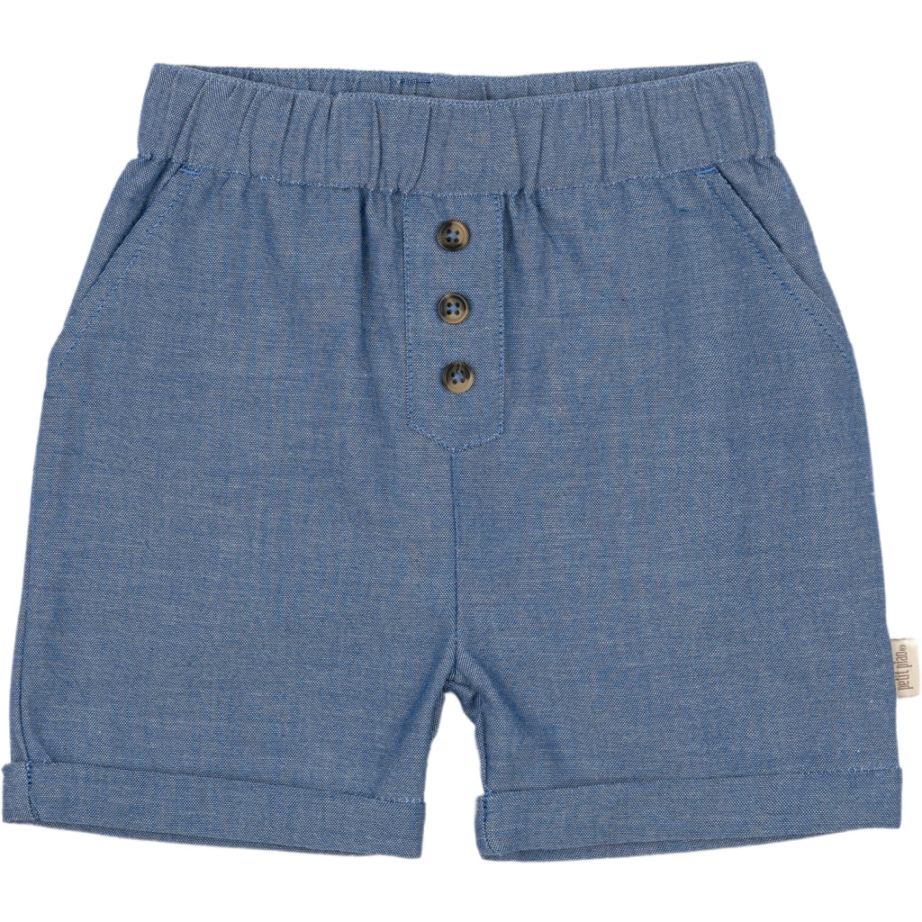 PETIT PIAO Shorts button Woven Shorts Denim Blue