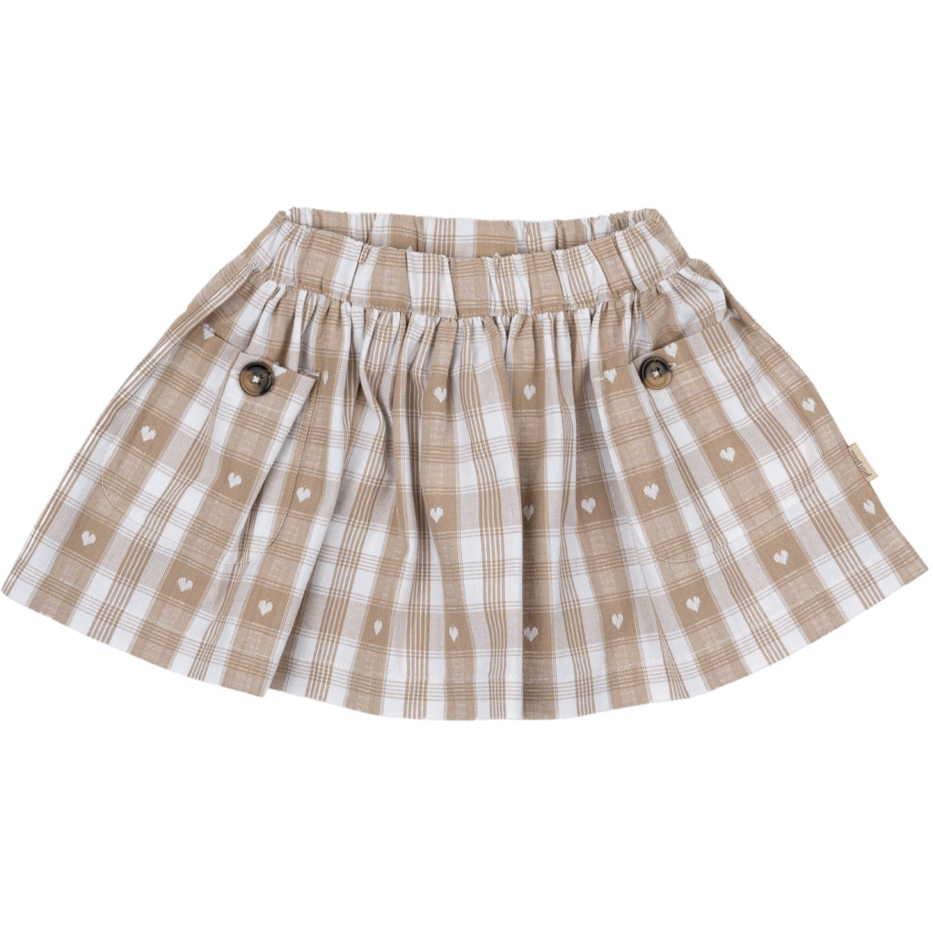 PETIT PIAO Skirt Pocket Woven Skirt Off white heart