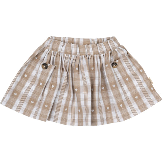 PETIT PIAO Skirt Pocket Woven Skirts Off white heart