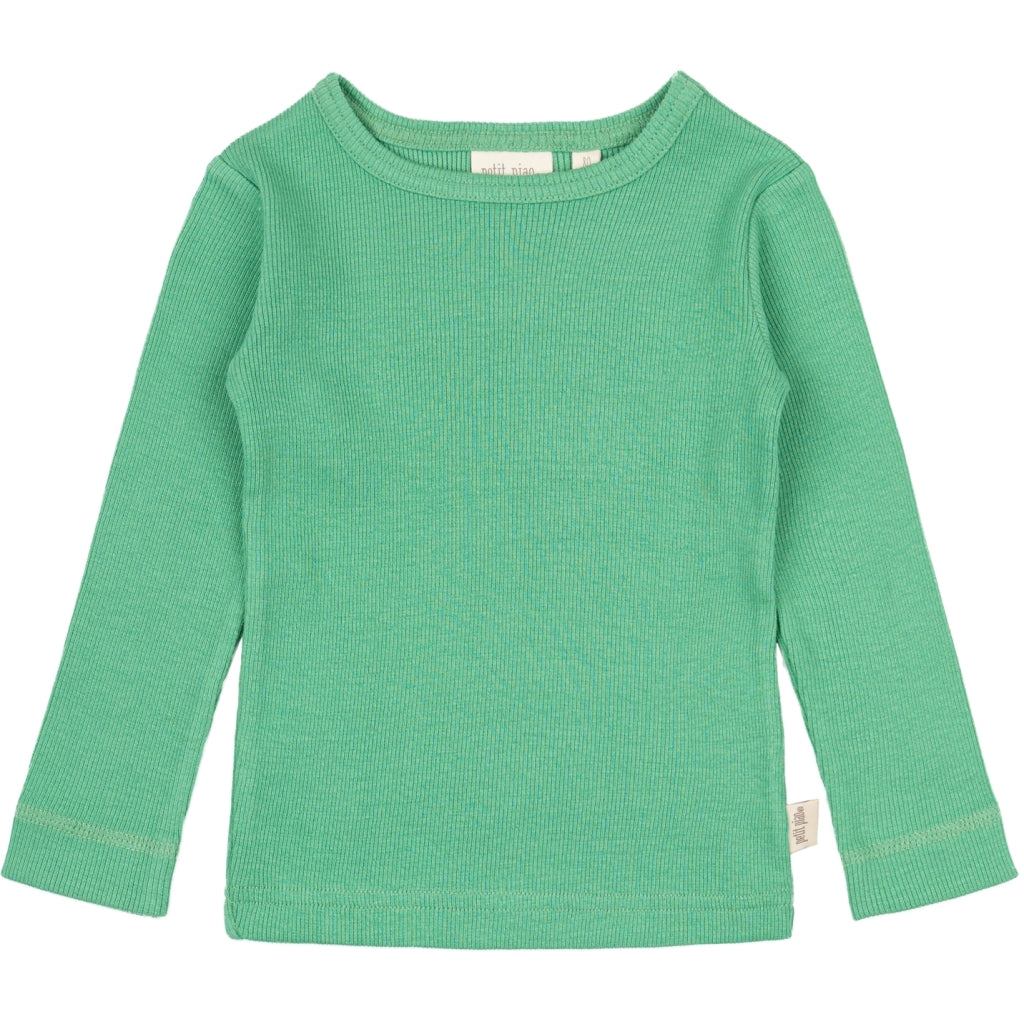 PETIT PIAO T-shirt L/S Modal L_S Tee Green Spruce