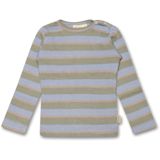 PETIT PIAO T-shirt L/S Modal Double Striped L_S Tee Green shadow