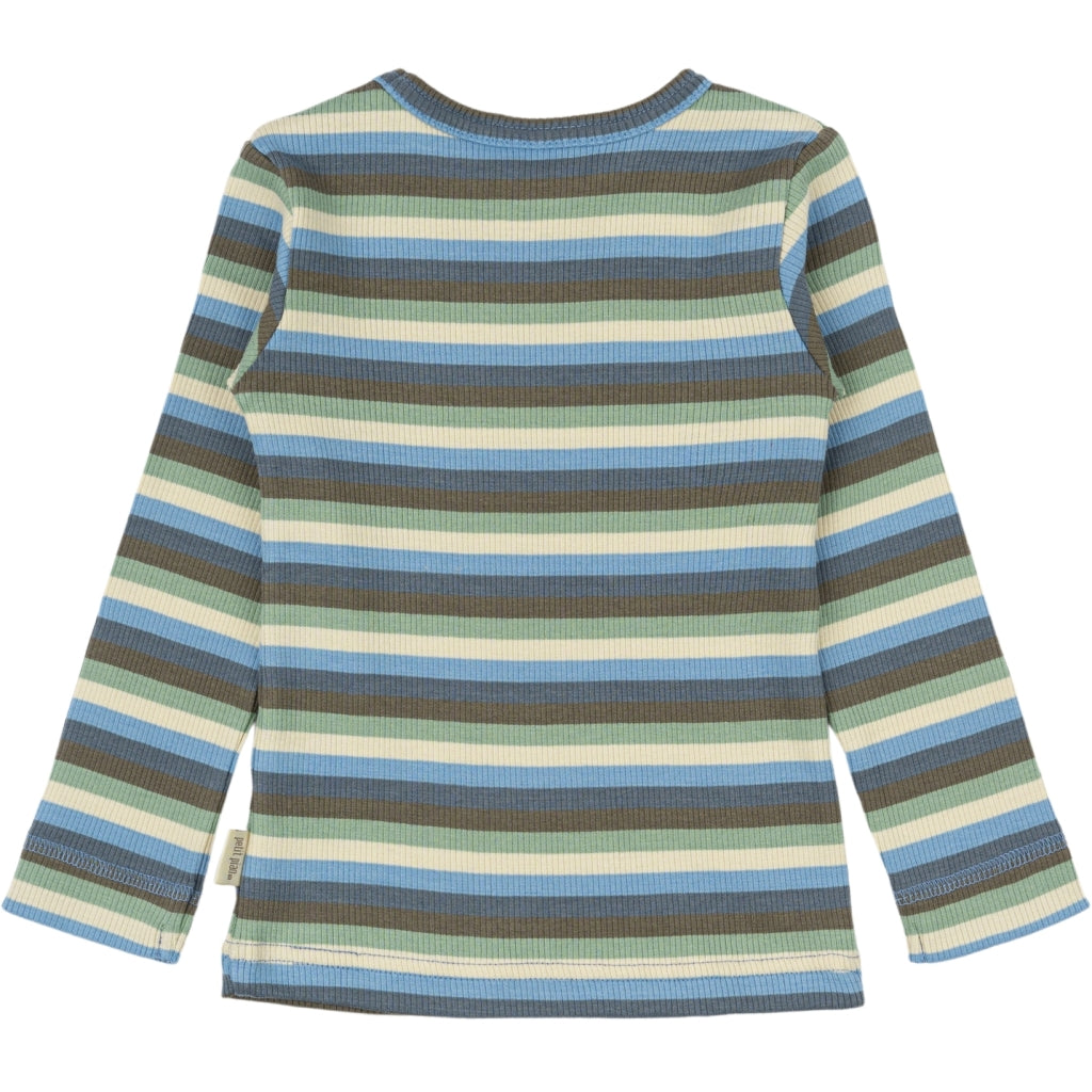 PETIT PIAO T-shirt L/S Modal Multi Striped L_S Tee Allure Blue Multi Stripe
