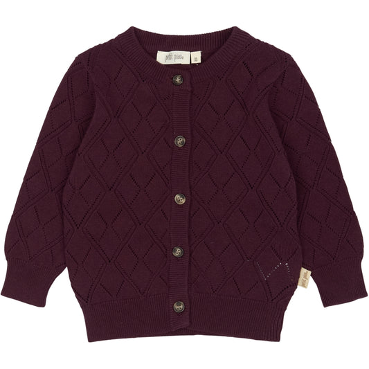 PETIT PIAO ppDora Cardigan Knit Cable Cardigan Dark Burgendy